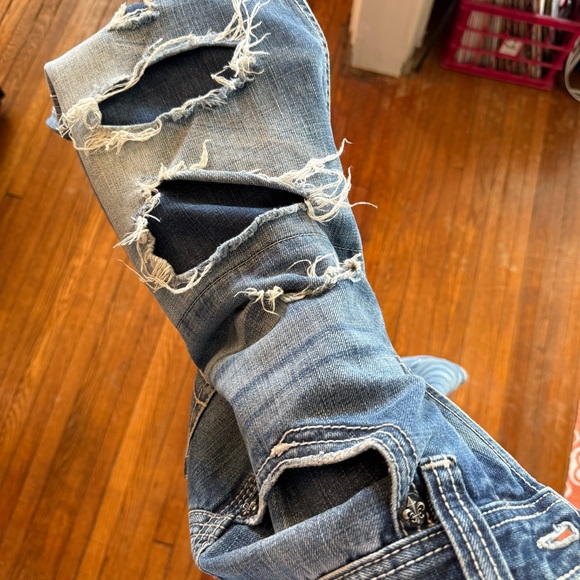 Y2K Affliction Black Premium Cooper Cut Vintage Denim Jeans - Picture 13 of 16